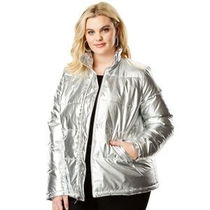 Puffer Coat XL Silver LIGHTWEIGHT Warm  Roaman's